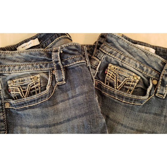 VIGOSS Bootcut Embroidered V Back Pocket Stretch Jeans ~ Sz 2 (2 Pairs) - Picture 4 of 9